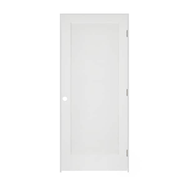Trimlite 34"x80"x13/8" Primed 1Panel Interior Flat Panel Ovolo Bead 69/16" LH Prehung 2168pri8020LH156916 - main